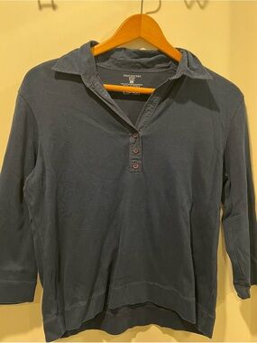 Jones New York Navy Petite Logo Tee
